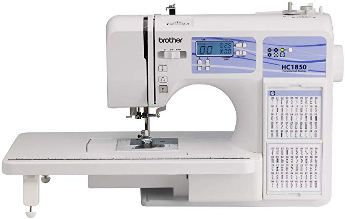 Brother HC1850 Computerized Sewing and Quilting Machine with 130 Built-in Stitches, 9 Presser Feet, Sewing Font, Wide Table, and Instructional DVD