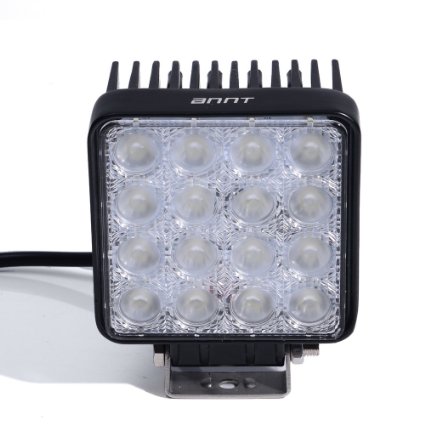 ANNT 48W 60 Degree Led Flood Light Headlight Work Light Off Road Off-road Light Lamp Truck 12v 24v 4wd for Marine Boat Camping Jeep Cabin Tractor Truck Car SUV UTV ATVs Tanks Crane IP67 Waterproof48w Square Flood Light