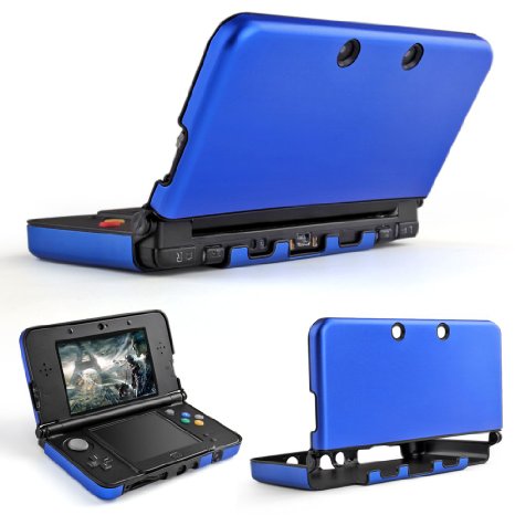 TNP 3DS XL LL Case (Blue) - Full Body Protective Snap-on Hard Shell Aluminium Plastic Skin Cover for Nintendo 3DS XL LL 2012 Original Model