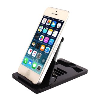 Multi-Angle Plastic Portable Cell Phone Stand Holder Adjustable Tablet Desktop Dock for Watching Movies Reading Recipes or Video Call (Black)