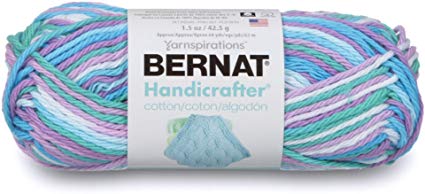 Bernat Handicrafter Cotton Ombre Yarn, 1.5 oz, Gauge 4 Medium, 100% Cotton, Beach Ball Blue Ombre