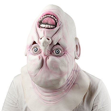 Supmaker Halloween Horror Masks Scary Latex Mask Halloween Costume Party Latex Upside down Full Head Mask