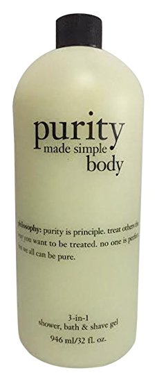 Philosophy Purity Made Simple Body 3-In-1 Shower, Bath & Shave Gel, 32 oz