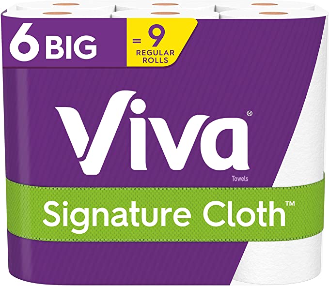 Viva Signature Cloth Paper Towels, Choose-A-Sheet - 6 Big Rolls = 9 Regular Rolls (78 Sheets Per Roll)