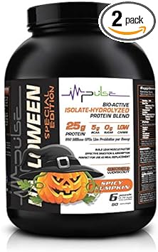 Impulse Supplements 25g Premium Protein Blend Low Carb with Whey Protein concentrated  Whey Protein Isolate  Hydrolyzed Protein Powder -6 Lbs with 5g BCAA and Collagen, Non-GMO. Spicy Pumpkin 6 LBSF