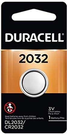 Duracell DL2032 Lithium Coin Battery, 2032 Size, 3V, 230 mAh Capacity (Case of 6)