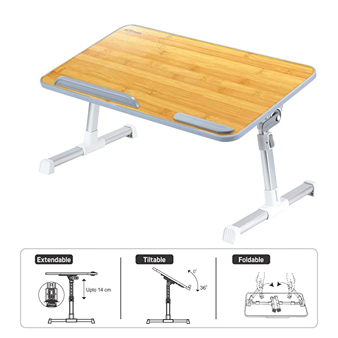 Portronics POR-105 My Buddy Laptop Desk with Leight Weight, Strong & Foldable (Bamboo)