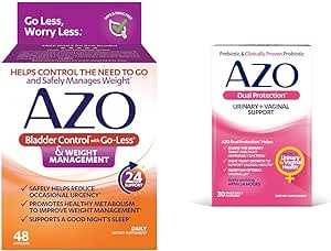 AZO Bladder Control with Go-Less® & Weight Management Dietary Supplement & Dual Protection | Urinary   Vaginal Support*