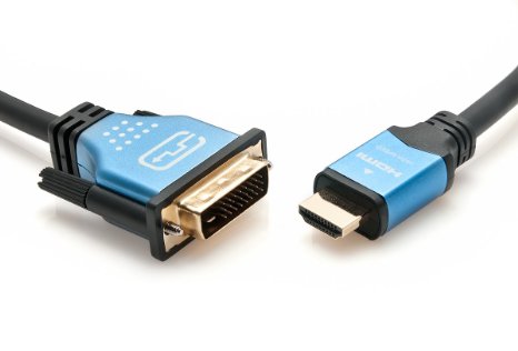 BlueRigger HDMI-DVI 6ft - video cable adapters (HDMI, DVI, Male/Male, Gold, Black, Blue)