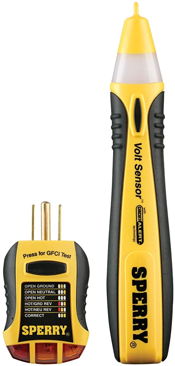 Yellow & Black, Non-Contact Voltage Tester, Outlet/Receptacle Tester Kit, Electrical AC Voltage Detector