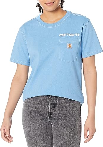 Carhartt Women's Exclusive Loose Fit Heavyweight Short-Sleeve Pocket Logo Graphic T-Shirt