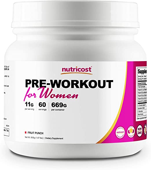 Nutricost Pre-Workout Powder for Women Fruit Punch (60 Serv)
