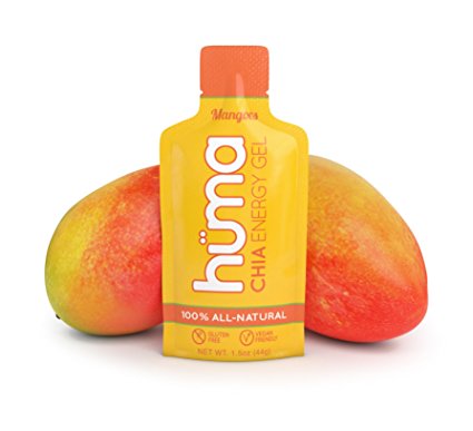 Huma Chia Energy Gel, Mangoes, 12 Gels - Premier Sports Nutrition for Endurance Exercise