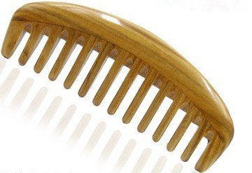 Myhsmooth Gs-by-wt Wide Tooth Wood Handmade Natural Green Sandalwood No Static Comb with Aromatic Scent for Detangling Curly Hair and Gift (5.8")