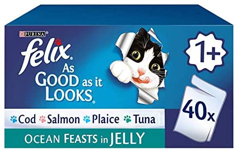 Felix As Good As It Looks Adult Cat Food Ocean Feasts in Jelly, 40 x 100 g