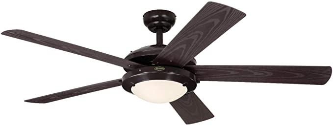 Westinghouse Lighting 7230100 Comet Indoor Ceiling Fan with Light, 52 Inch, Espresso