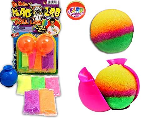 JA-RU Make a Bouncy Ball - Create Your Own Crystal Super Balls Craft Kit for Kids (1 Unit) Mad Lab DIY Power Crystal Balls. Great Party Favors Pack in Bulk Toys. 5431-1A