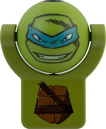 Projectables 10302 Teenage Mutant Ninja Turtles LED Plug-In Night Light, Green, Light Sensing, Auto On/Off, Projects Nickelodeon TMNT Leonardo Image on Ceiling, Wall, or Floor