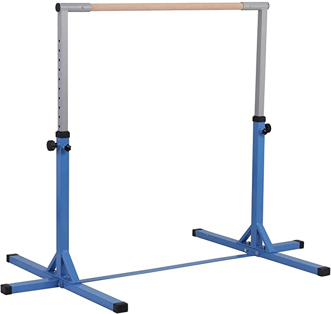 PUPZO Gymnastics Kip Bar Adjustable Height 3'-5' Horizontal Bar for Kids 230lbs Weight Capacity