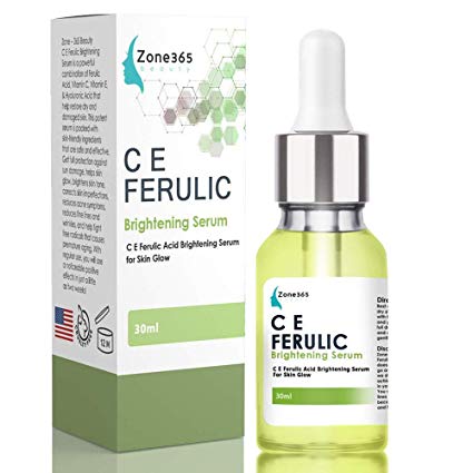 Brightening Serum with Vitamin C E Ferulic and Hyaluronic Acid (Corrects Imperfections and Protects Skin)