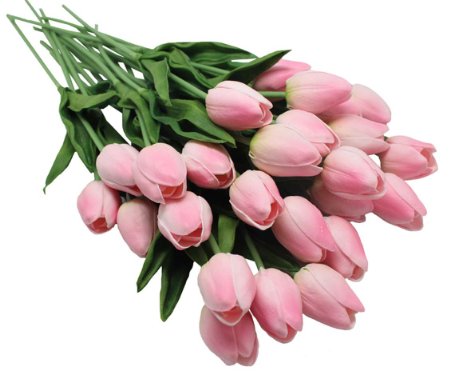 10-heads Home Deocr Mini Tulip Real Touch Tulip Artificial Flowers Bouquets (pink)