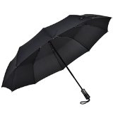 Atree Auto OpenClose 10 Ribs Heavy Duty Compact Folding Umbrella Travel Parasol