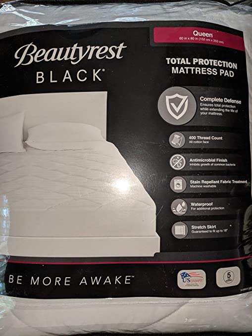 Beautyrest Black Queen Size Mattress Pad Total Protection