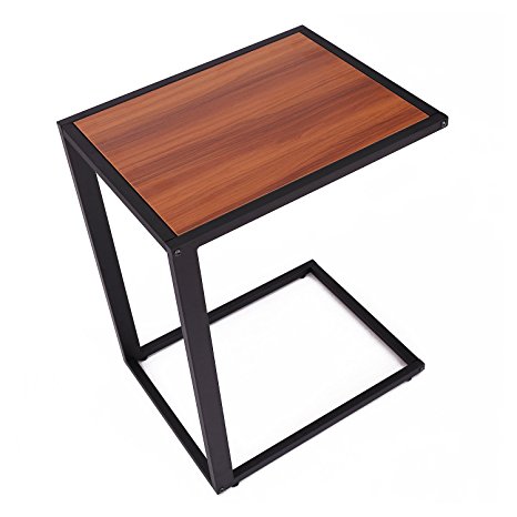 HomCom Modern Wooden Top End / Snack C Table - Black