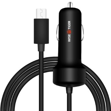 Car ChargerWISETIGERFast Charging USB Car Charger Power Adapter with Micro USB Cable for Android Samsung GalaxyNexusHTCLGMotorolaNokia and More Android Devices33ft Black