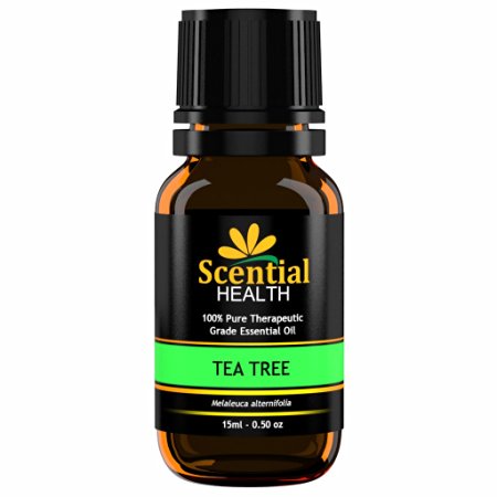 Scential Health Tea Tree Essential Oil 15ml (.5oz) 100% Certified Pure Therapeutic Grade Essential Oil With No Fillers, Bases or Additives AND ZERO Carrier Oils