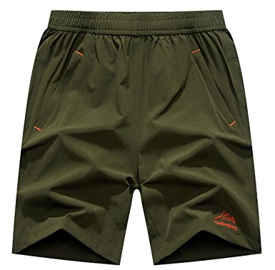 TBMPOY Men's Sports Outdoor Quick Dry Shorts Zipper Pockets