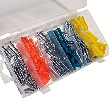 Screw and Anchor Set all in One Assortment includes Tapping Screw, Wall Anchor, Screwdriver Tools Needed, 144 Pieces