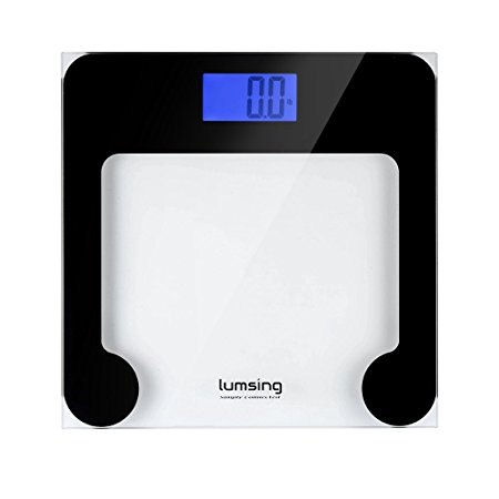 Lumsing Digital Body Weight Bathroom Scale with Extra Large Lighted Display, Tempered glass, 400 Pounds Scales