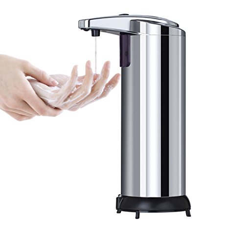 PDR-Automatic Soap Dispenser Stainless Steel Non-contact Type 250ML Intelligent Sensor Soap Dispenser Suitable For Disinfection Liquid, Liquid Soap, Shower Gel, Shampoo