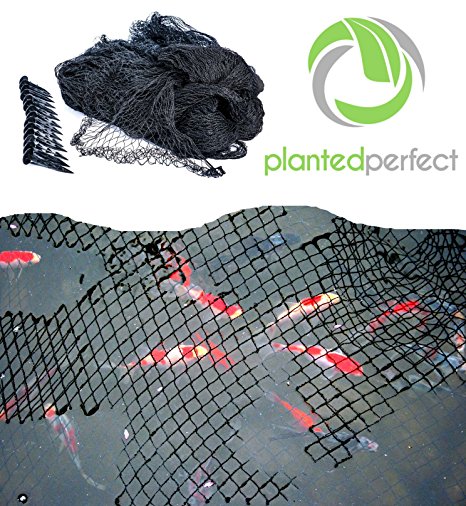 15 x 20 FT POND NET COVER - Easy Setup Pool and Fishpond Nylon Netting Protects Fish, Ponds and Koi from Birds and Leaves - Durable, See-Through Safety Covers Keeps Backyard Water Gardens Beautiful