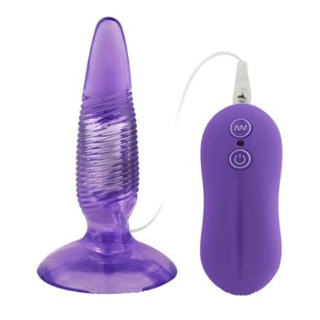 ROWAWA® 10-Frequency Vibrating Silicone Anal Plug (Purple)