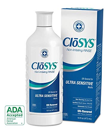 CloSYS Ultra Sensitive Mouthwash, 16 Ounce, Unflavored (Optional Flavor Dropper Included), Alcohol Free, Dye Free, pH Balanced, Helps Soothe Sensitivity, Kills Germs that Cause Bad Breath