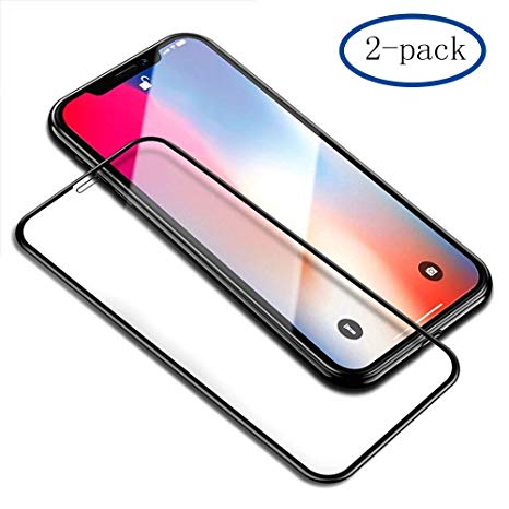 [2-Pack] Screen Protector Compatible iPhone X/Xs,Full Coverage,Case Friendly,Tempered Glass for iPhone X/XS,5.8Inch,Anti-Scratch,9H Hardness