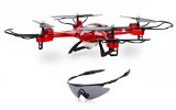 Holy Stone X300-2 RC Quadcopter Drone with HD 720P Camera Return Home Function Headless Mode and One-Button Start Off 24GHz 6-Axis Gyro Included Bonus Goggles and Scratchpad Color Red