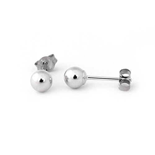 14k Yellow, Rose or White Gold Ball Stud Earrings - 2, 3, 4, 5, 6, 7, 8, 9, 10, 12mm