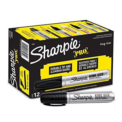 Sharpie 15001 Box of 12 Sharpie Pro King Size Chisel Tip Permanent Markers (Certified Refurbished)