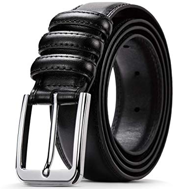 Mens Ratchet Slide Leather Belts Automatic or Adjustable Single Prong Buckle Father's Day Gift