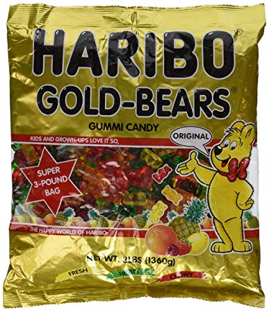 Haribo Gummi Candy, Gold-Bears, 3 lb