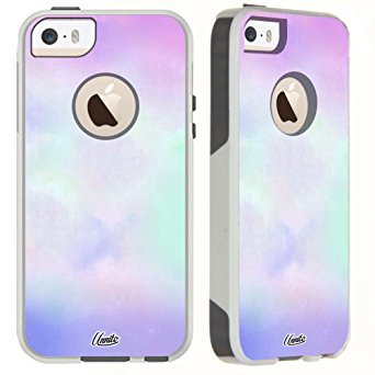 iPhone 5 Case White Pastel Sweet [Dual Layered Hybrid] Protective Commuter Case for iPhone 5 / 5S / SE White Case by Unnito