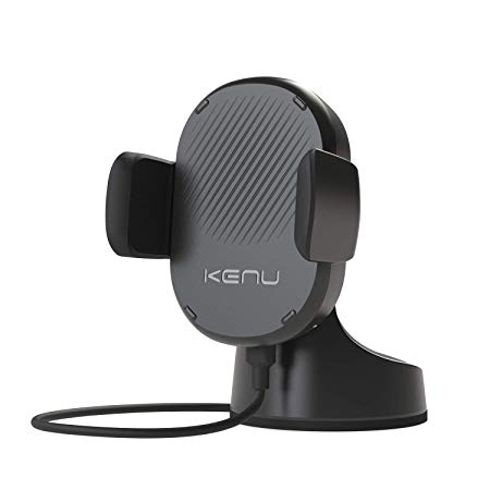Kenu Airbase Wireless | Qi Fast-Charging Dashboard Car Mount | Wireless Car Charger, Compatible with iPhone Xs Max/Xs iPhone 8 Plus/8, Pixel 3XL/3 Car Accessories, Samsung Galaxy Phone Stand | Black