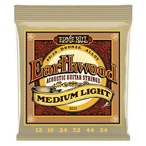 Ernie Ball 2003 Earthwood Medium Light 80/20 Bronze Acoustic String Set (12-54)