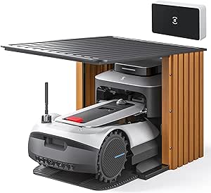 ECOVACS GOAT G1-2000 Mähroboter mit Robuster Garage & Auto-Verbindung-Modul, Ohne Begrenzungskabel für Gärten bis zu 2,000㎡ (AIVI 3D Hindernisvermeidung, logisches Mähen, 16-Zonen-Management)