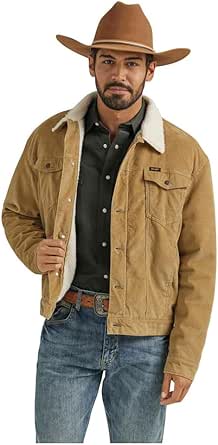 Wrangler Men's Corduroy Sherpa Lined Jacket in Wheat