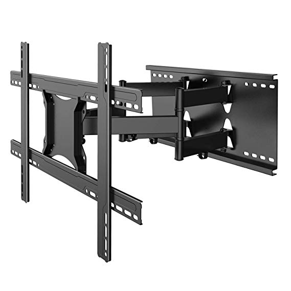 TV Wall Mount Bracket Full Motion- Fits 16”, 24” Wood Studs Articulating Swivel TV Mount for 37-80 Inch LED, LCD, OLED, Flat Screen, Plasma TVs - Weight up to 132lbs - VESA 600x400mm PERLESMITH