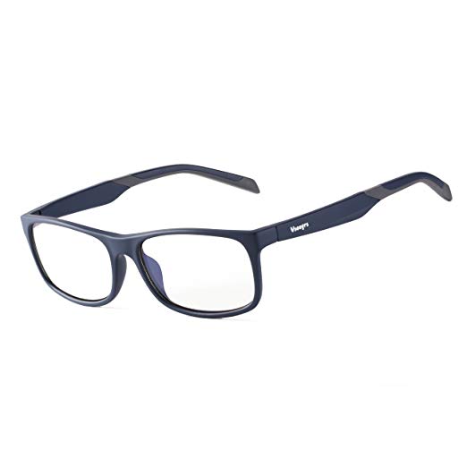 Vseegrs Blue Light Blocking Glasses Anti Eyestrain/Eyedryness Cell Phone Computer/Gaming Reading Glasses -Night Driving Eyewear Transparent Lens(Eyewear Frame E, Lens Width 42mm)